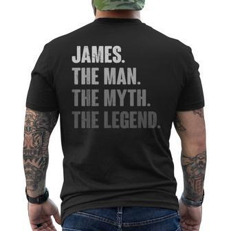 James The Man The Myth The Legend For James Men's T-shirt Back Print - Seseable