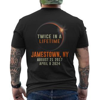 Jamestown New York Total Eclipse 2024 Twice In A Lifetime Men's T-shirt Back Print - Thegiftio