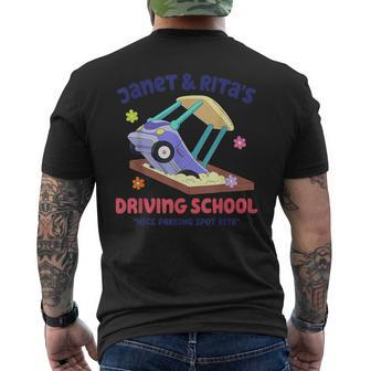 Janet & Rita's Humorous Driving School Men's T-shirt Back Print | Mazezy