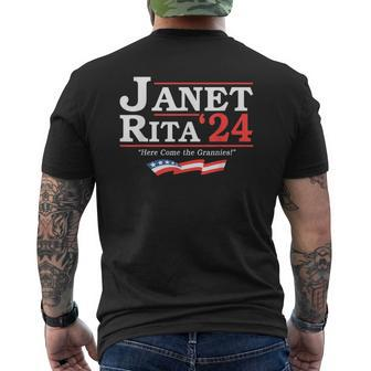 Janet And Rita 2024 Here Come The Grannies Men's T-shirt Back Print | Mazezy