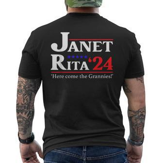 Janet And Rita 2024 Here Come The Grannies Men's T-shirt Back Print | Mazezy