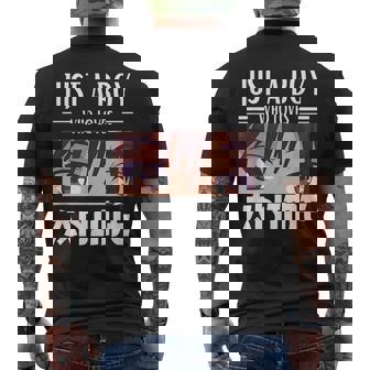 Japanese Anime Boys Just A Boy Who Loves Anime Men's T-shirt Back Print - Thegiftio