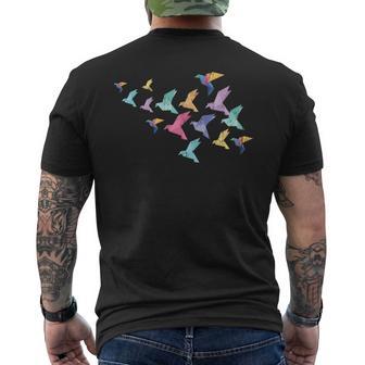 Japanese Culture Crane Origami Master Colorful Origami Men's T-shirt Back Print - Monsterry UK