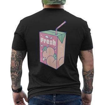 Japanese Kawaii Peach Milk Juice 90S Japanese Text Aesthetic Men's T-shirt Back Print - Thegiftio UK
