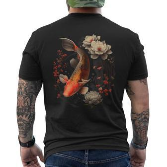 Japanese Koi Carp Nishikigoi Fish Graphic Cherry Blossom Men's T-shirt Back Print | Mazezy