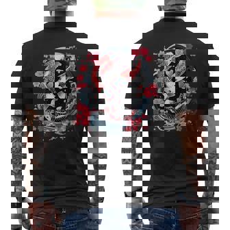 Japanese Koi Carp Ying Yang Nishikigoi Fish Cherry Blossom Men's T-shirt Back Print - Thegiftio UK