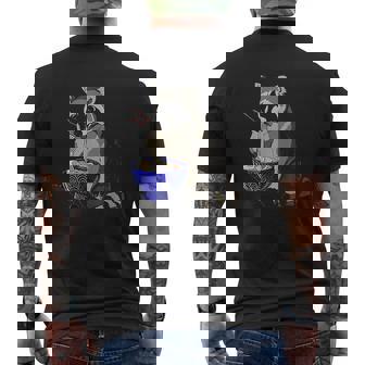 Japanese Noodles Kawaii Ramen Bowl Raccoon Mens Back Print T-shirt - Thegiftio