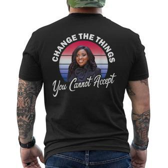 Jasmine Crockett Change The Things You Cannot Accept Men's T-shirt Back Print - Monsterry