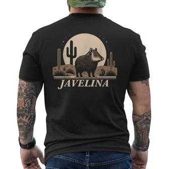Javelina In Desert Landscape Javelina Men's T-shirt Back Print - Seseable
