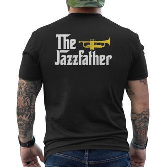 The Jazz Father Trumpet Player Tee For Dad Mens Back Print T-shirt | Mazezy