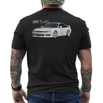 Jdm Car S14 240 Super White Drift Machine Men's T-shirt Back Print - Monsterry UK