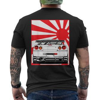 Jdm Drifting Car Race Japanese Sun Street Racing Automotive Men's T-shirt Back Print - Monsterry