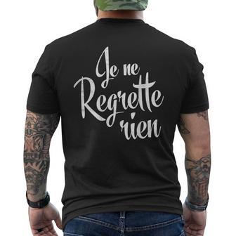 Je Ne Regrette Rien French Black T-Shirt mit Rückendruck - Seseable