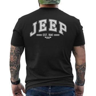 Jeep Collegiate White Print Men's T-shirt Back Print | Mazezy