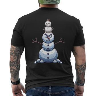 Jeezy Snowman Angry Snowman Men's T-shirt Back Print - Monsterry