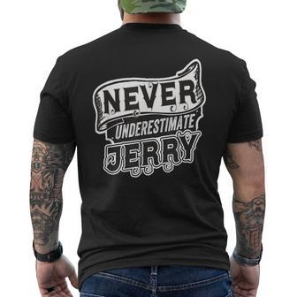 Jerry Name Never Underestimate Jerry Jerry Men's T-shirt Back Print | Mazezy