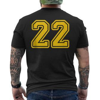Jersey 22 Golden Yellow Sports Team Jersey Number 22 Men's T-shirt Back Print - Monsterry CA