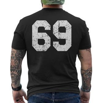Jersey Uniform Number 69 Athletic Style Sports Back Graphic Men's T-shirt Back Print - Monsterry