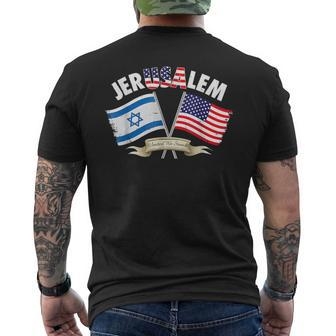 Jerusalem United We Stand Israel United States Of American Men's T-shirt Back Print - Monsterry CA