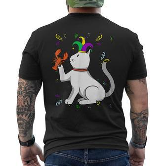 Jester Cat Crawfish Mardi Gras Carnival Masquerade Party Men's T-shirt Back Print - Monsterry AU