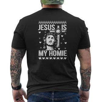 Jesus Is My Homie Uplifting Christian Faith Mens Back Print T-shirt - Thegiftio UK
