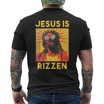 Jesus Is Rizzen Men's T-shirt Back Print | Mazezy
