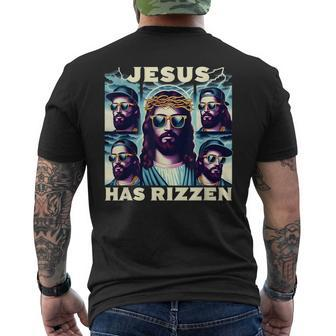 Jesus Is Rizzen Men's T-shirt Back Print | Mazezy