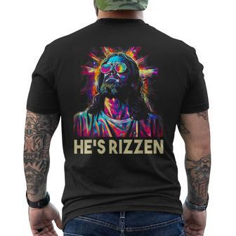 Jesus Is Rizzen He Is Rizzen Men's T-shirt Back Print | Mazezy