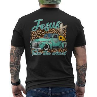Jesus Take The Wheel Inspirational Quotes For Christian Men's T-shirt Back Print - Seseable