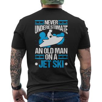 Jet-Ski Never Underestimate An Oldman Jet Ski Water Sports Men's T-shirt Back Print - Monsterry