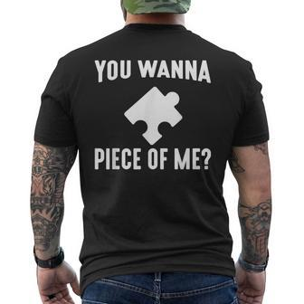 Jigsaw Puzzle Master Puzzle King Queen You Wanna Piece Of Me Men's T-shirt Back Print - Monsterry