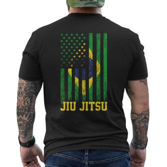 Jiu Jitsu Brazilian Bjj Brazil United States Flag Brazilian Men's T-shirt Back Print - Monsterry UK