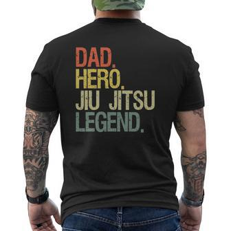 Jiu Jitsu Dad Hero Legend Vintage Retro Mens Back Print T-shirt | Mazezy AU