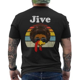 Jive Thanksgiving Turkey Day Face Vintage Retro Style Mens Back Print T-shirt - Thegiftio