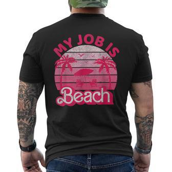 My Job Is Beach Retro Vintage Beach Jobs Ocean Men's T-shirt Back Print - Monsterry