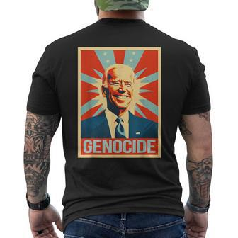 Joe Biden Genocide Anti Biden Conservative Political Men's T-shirt Back Print | Mazezy CA