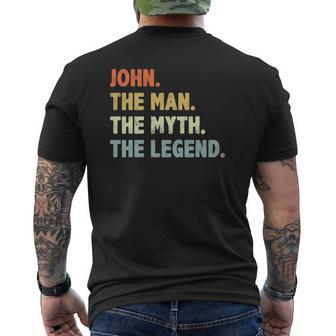 John The Man Myth Legend Father’S Day For Papa Grandpa Mens Back Print T-shirt | Mazezy