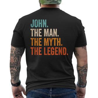 John The Man The Myth The Legend First Name John Men's T-shirt Back Print - Seseable