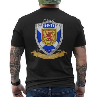 Johnstone Scottish Family Clan Scotland Shield Mens Back Print T-shirt - Seseable