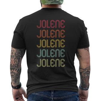 Jolene Retro Wordmark Pattern Vintage Personalized 70S Men's T-shirt Back Print - Monsterry