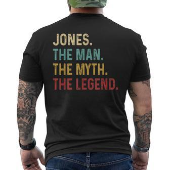 Jones The Man The Myth The Legend Men's T-shirt Back Print - Monsterry DE