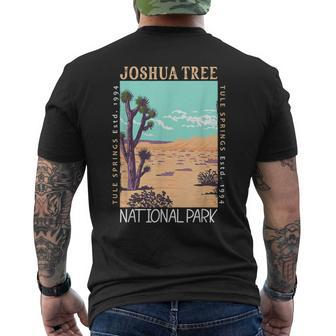 Joshua Tree National Park California Tule Springs Vintage Men's T-shirt Back Print - Monsterry