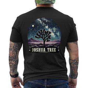 Joshua Tree National Park Night Scene Hiking Camping Outdoor Men's T-shirt Back Print - Seseable