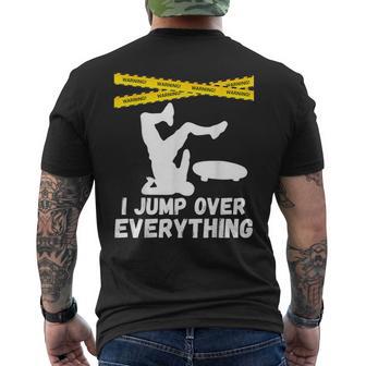 I Jump Over Everything Skateboard Skate Men's T-shirt Back Print - Monsterry