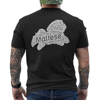 Jumping Maltese With Character Traits Of The Dog Breed Men's T-shirt Back Print | Mazezy