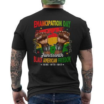 Junenth Black American Freedom Day June 19 1865 Men's T-shirt Back Print - Seseable