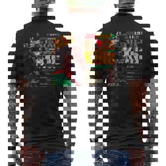 Junenth Black King 1865 African Nutritional Facts Men's T-shirt Back Print - Seseable