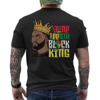 Junenth Black King Melanin Father Dad Men Son Dad Boys Mens Back Print T-shirt | Mazezy