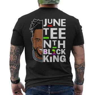 Junenth Black King Melanin Father Dad Men Son Dad Da Boys Mens Back Print T-shirt | Mazezy