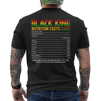 Junenth Black King Nutrition Facts Father's Day Melanin Men's T-shirt Back Print - Thegiftio UK
